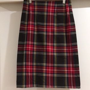 Plaid pencil skirt